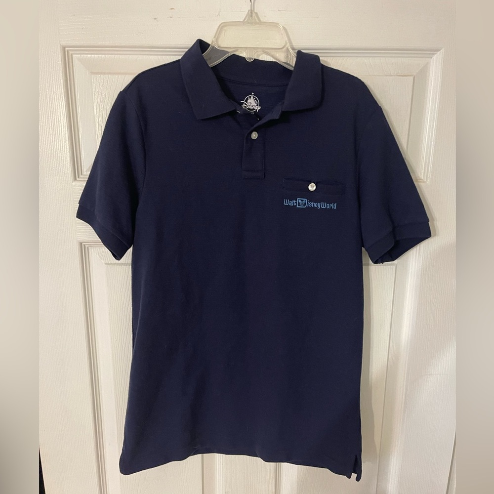 Disney Classic Fit Polo- like new- navy blue- men’s small